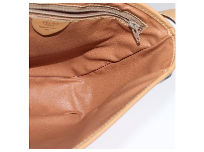 Céline Borsa a Spalla in Tela Macadam CELINE PVC Beige Oro Auth gh566 D'oro - vista 18