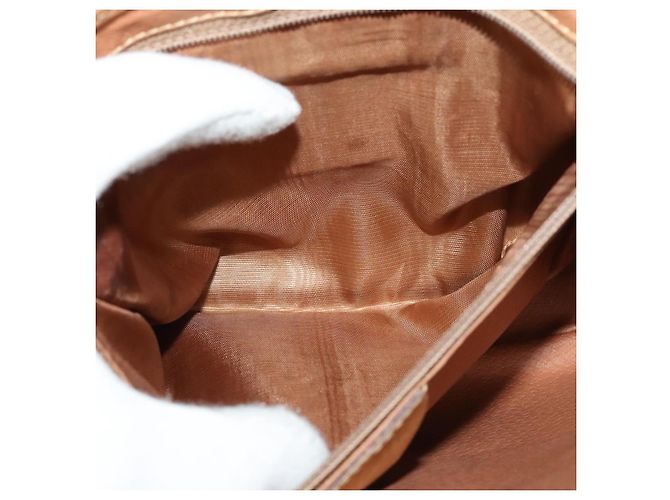 Céline Borsa a Spalla in Tela Macadam CELINE PVC Beige Oro Auth gh566 D'oro - vista 20