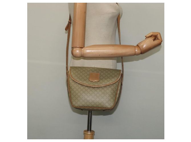 Céline Borsa a Spalla in Tela Macadam CELINE PVC Beige Oro Auth gh566 D'oro - vista 21