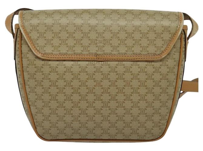 Céline Borsa a Spalla in Tela Macadam CELINE PVC Beige Oro Auth gh566 D'oro - vista 3