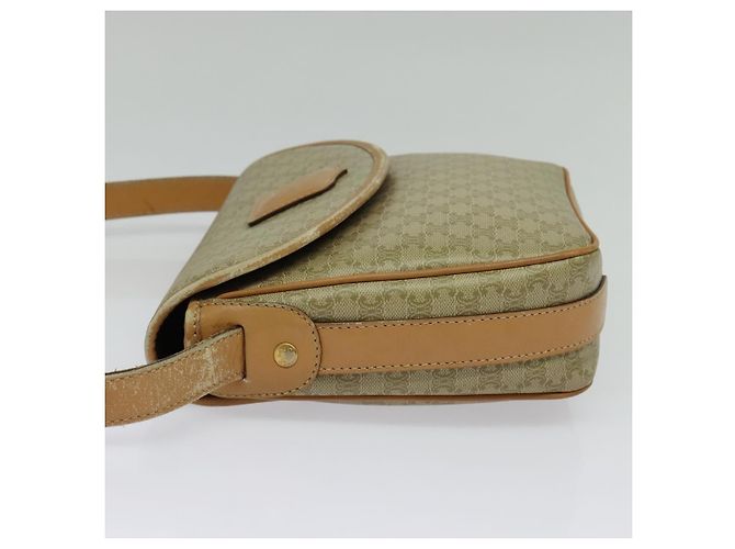 Céline Borsa a Spalla in Tela Macadam CELINE PVC Beige Oro Auth gh566 D'oro - vista 4