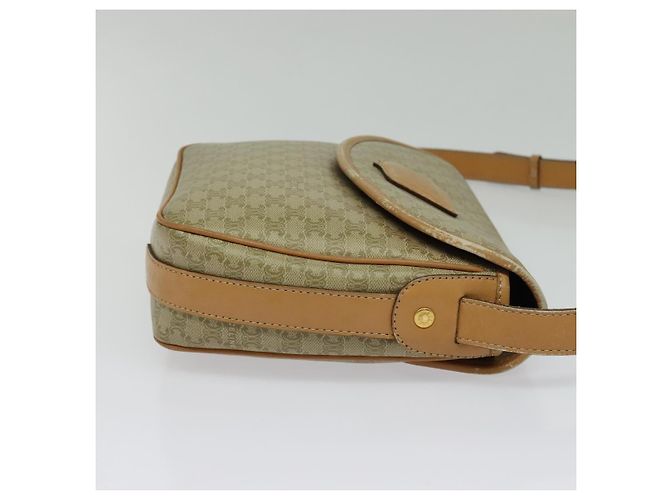 Céline Borsa a Spalla in Tela Macadam CELINE PVC Beige Oro Auth gh566 D'oro - vista 5