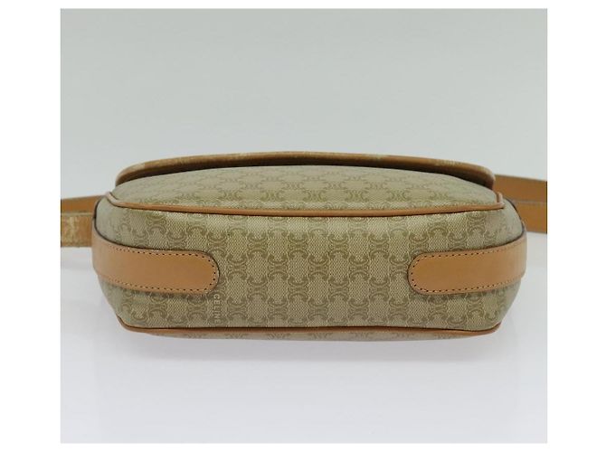 Céline Borsa a Spalla in Tela Macadam CELINE PVC Beige Oro Auth gh566 D'oro - vista 9