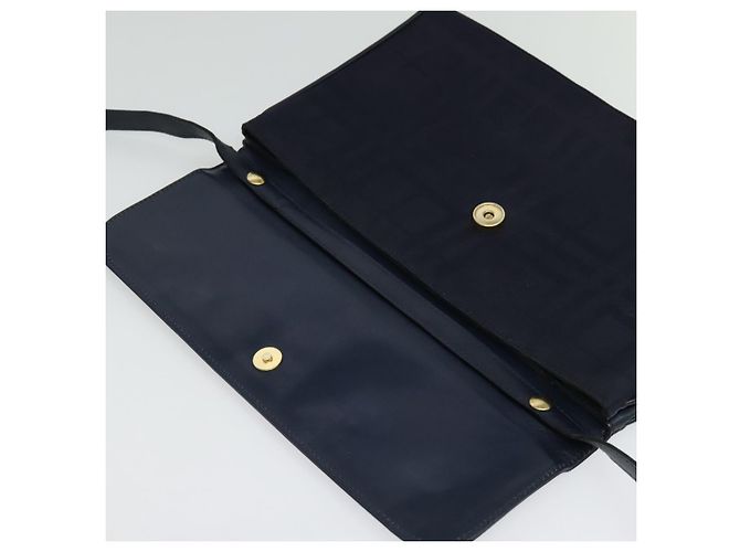 Autre Marque Borsa a Spalla Burberrys in Tela Blu Navy e Oro Auth SW1499 D'oro - vista 14