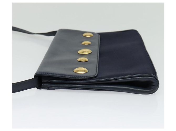 Autre Marque Borsa a Spalla Burberrys in Tela Blu Navy e Oro Auth SW1499 D'oro - vista 4