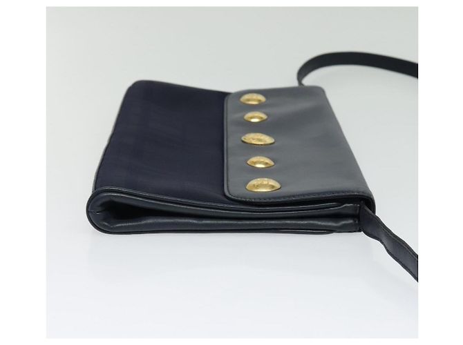 Autre Marque Borsa a Spalla Burberrys in Tela Blu Navy e Oro Auth SW1499 D'oro - vista 5