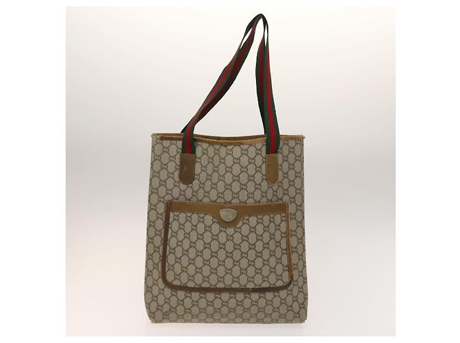 Borsa a Spalla GUCCI GG Canvas GG Plus Supreme PVC 3Set Beige Auth ti3417 - vista 9