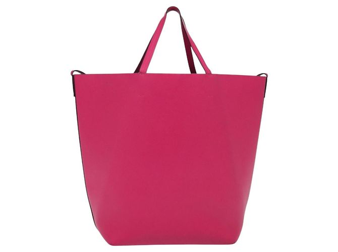 Borsa Tote in pelle rosa MARNI Auth gh503 - vista 3