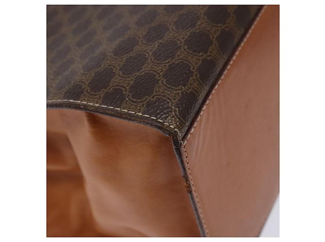 Céline Borsa a mano in tela Macadam CELINE in pelle PVC marrone e oro Auth gh737 D'oro - vista 11