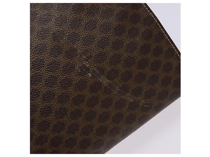 Céline Borsa a mano in tela Macadam CELINE in pelle PVC marrone e oro Auth gh737 D'oro - vista 14