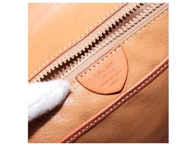 Céline Borsa a mano in tela Macadam CELINE in pelle PVC marrone e oro Auth gh737 D'oro - vista 18