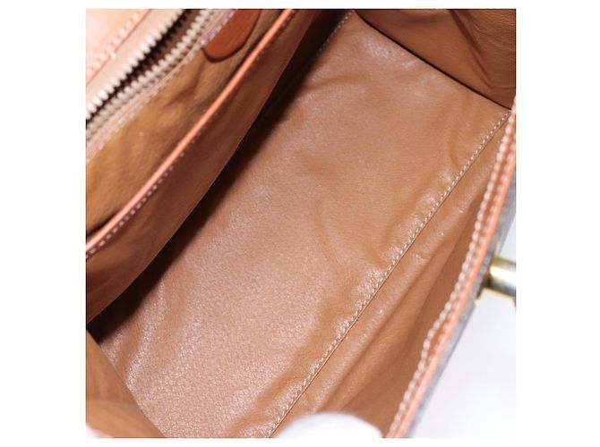 Céline Borsa a mano in tela Macadam CELINE in pelle PVC marrone e oro Auth gh737 D'oro - vista 19