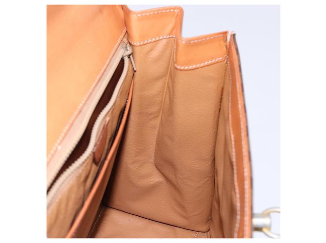 Céline Borsa a mano in tela Macadam CELINE in pelle PVC marrone e oro Auth gh737 D'oro - vista 20