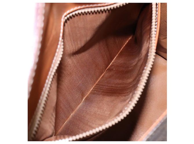Céline Borsa a mano in tela Macadam CELINE in pelle PVC marrone e oro Auth gh737 D'oro - vista 23