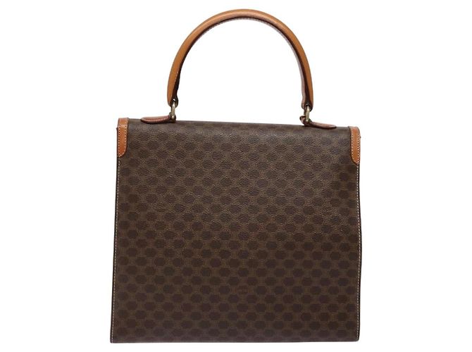 Céline Borsa a mano in tela Macadam CELINE in pelle PVC marrone e oro Auth gh737 D'oro - vista 3
