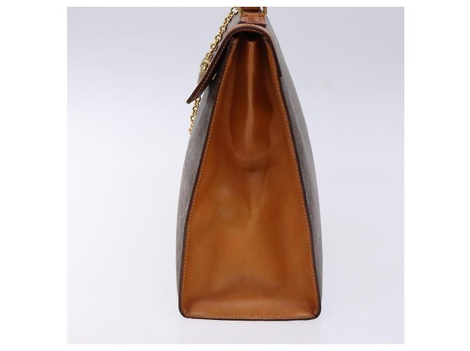 Céline Borsa a mano in tela Macadam CELINE in pelle PVC marrone e oro Auth gh737 D'oro - vista 5