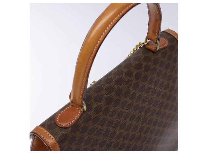 Céline Borsa a mano in tela Macadam CELINE in pelle PVC marrone e oro Auth gh737 D'oro - vista 6