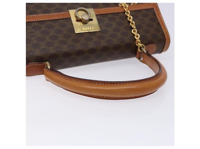 Céline Borsa a mano in tela Macadam CELINE in pelle PVC marrone e oro Auth gh737 D'oro - vista 7