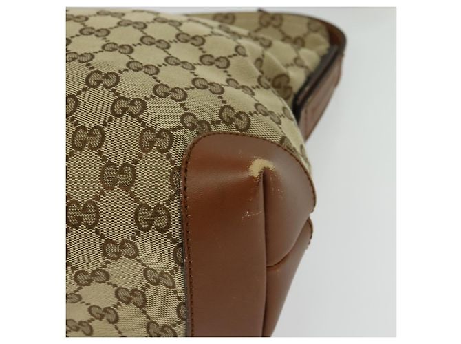 Gucci GG Canvas Web Sherry Line Schultertasche Beige Gold 337598 Auth 140780 Golden - Ansicht 11