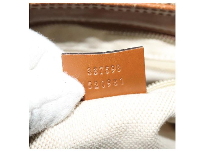 Gucci GG Canvas Web Sherry Line Schultertasche Beige Gold 337598 Auth 140780 Golden - Ansicht 20
