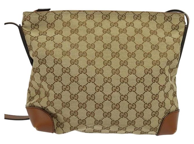 Gucci GG Canvas Web Sherry Line Schultertasche Beige Gold 337598 Auth 140780 Golden - Ansicht 3