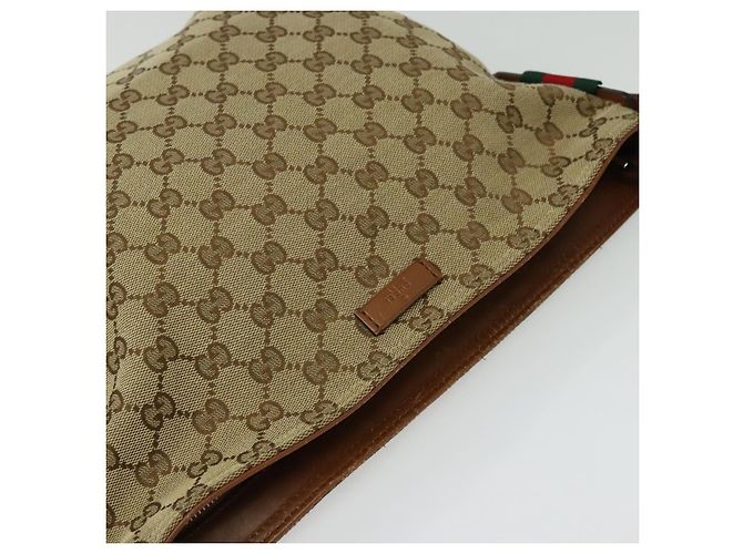 Gucci GG Canvas Web Sherry Line Schultertasche Beige Gold 337598 Auth 140780 Golden - Ansicht 6