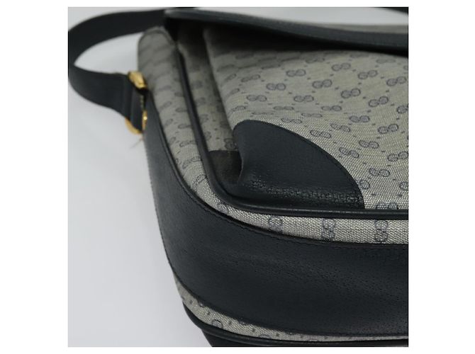 Gucci Borsa a Spalla Micro GG Supreme PVC Navy Gold 001 116 0844 Auth ep10595 D'oro Blu navy - vista 10