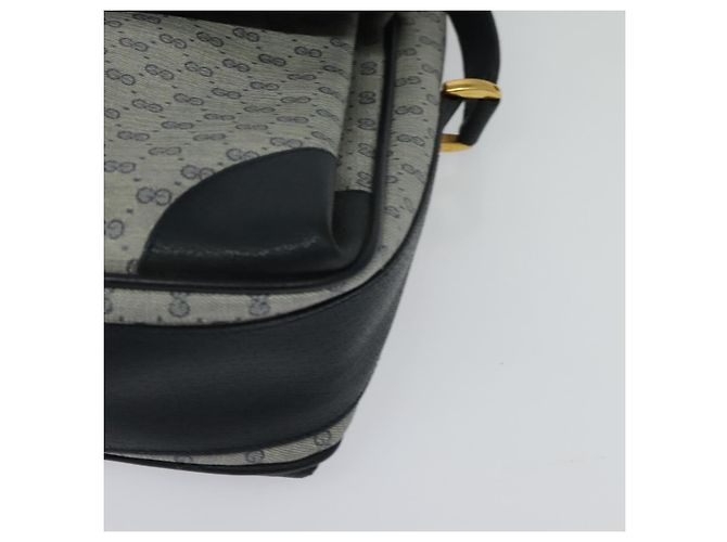 Gucci Borsa a Spalla Micro GG Supreme PVC Navy Gold 001 116 0844 Auth ep10595 D'oro Blu navy - vista 11