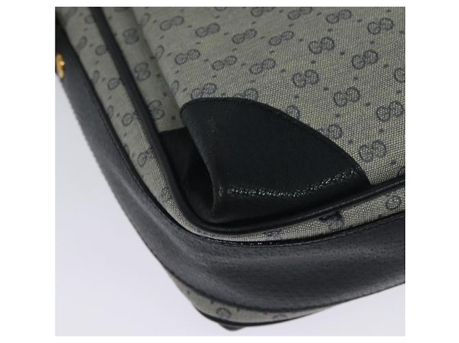 Gucci Borsa a Spalla Micro GG Supreme PVC Navy Gold 001 116 0844 Auth ep10595 D'oro Blu navy - vista 12