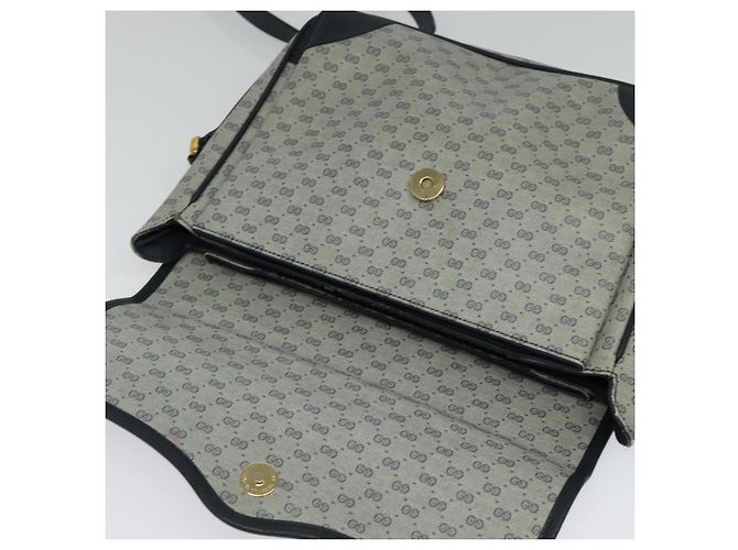 Gucci Borsa a Spalla Micro GG Supreme PVC Navy Gold 001 116 0844 Auth ep10595 D'oro Blu navy - vista 15