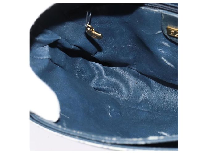 Gucci Borsa a Spalla Micro GG Supreme PVC Navy Gold 001 116 0844 Auth ep10595 D'oro Blu navy - vista 19