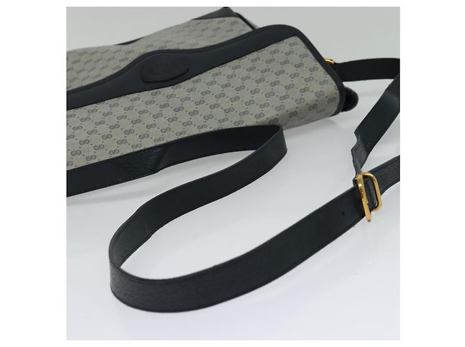 Gucci Borsa a Spalla Micro GG Supreme PVC Navy Gold 001 116 0844 Auth ep10595 D'oro Blu navy - vista 7