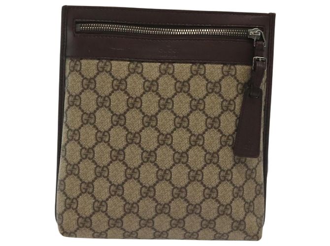GUCCI GG Supreme Shoulder Bag PVC Beige Silver 92562 Auth 140791 Silvery - view 2