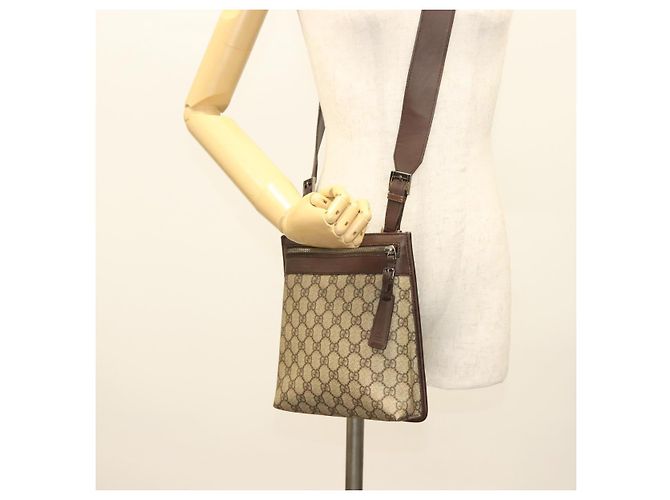 GUCCI GG Supreme Shoulder Bag PVC Beige Silver 92562 Auth 140791 Silvery - view 22