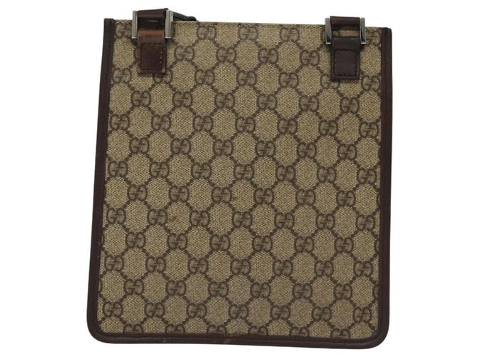 GUCCI GG Supreme Shoulder Bag PVC Beige Silver 92562 Auth 140791 Silvery - view 3