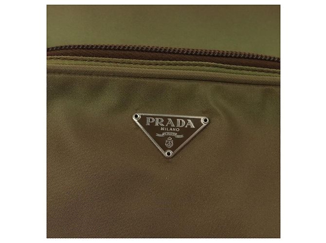 Borsa a Spalla PRADA Nylon Kaki Argento Autentica ki5896 Cachi - vista 14