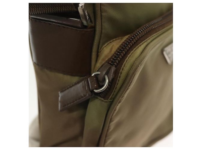 Borsa a Spalla PRADA Nylon Kaki Argento Autentica ki5896 Cachi - vista 15