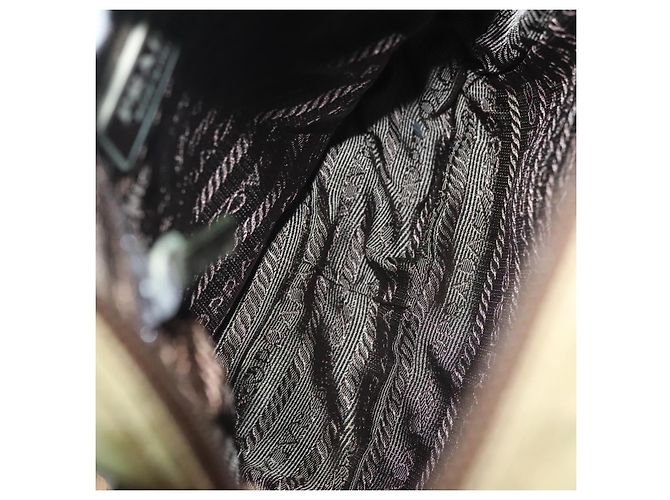 Borsa a Spalla PRADA Nylon Kaki Argento Autentica ki5896 Cachi - vista 18