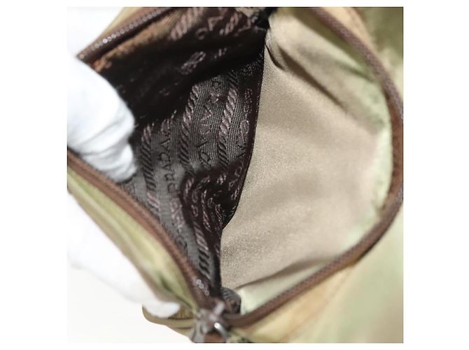 Borsa a Spalla PRADA Nylon Kaki Argento Autentica ki5896 Cachi - vista 21