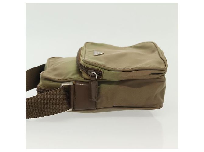Borsa a Spalla PRADA Nylon Kaki Argento Autentica ki5896 Cachi - vista 5