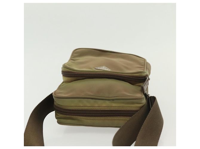 Borsa a Spalla PRADA Nylon Kaki Argento Autentica ki5896 Cachi - vista 6
