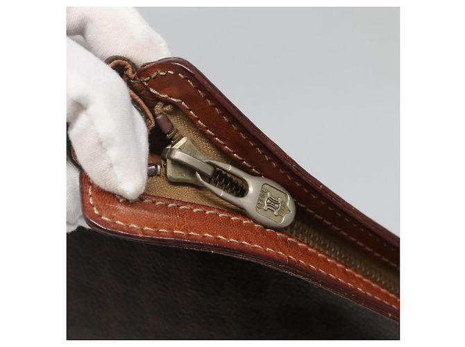 Céline Clutch in tela Macadam CELINE in pelle PVC marrone Auth gh579 - vista 13