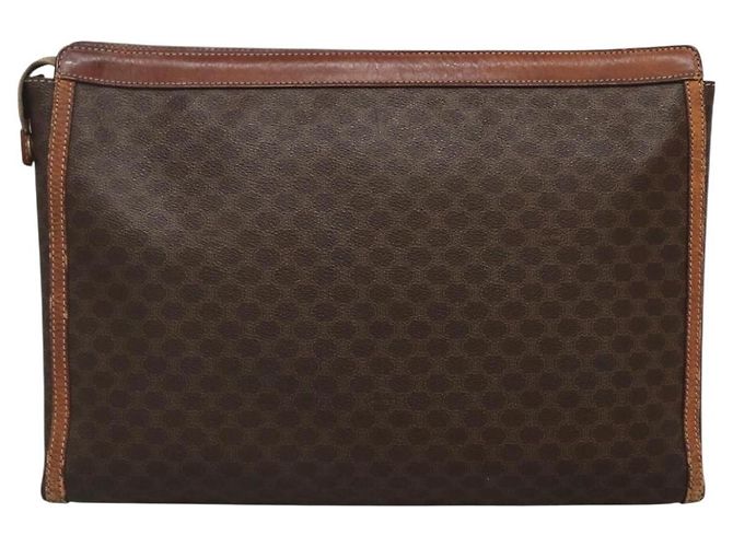 Céline Clutch in tela Macadam CELINE in pelle PVC marrone Auth gh579 - vista 3