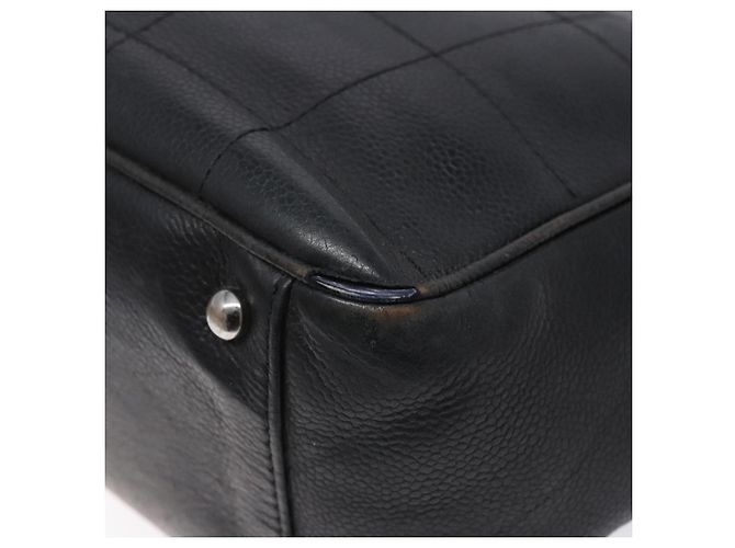 CHANEL Borsa Choco Bar COCO Mark in tela nera e argento CC Auth BA5420 Nero - vista 10