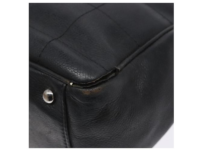 CHANEL Borsa Choco Bar COCO Mark in tela nera e argento CC Auth BA5420 Nero - vista 12