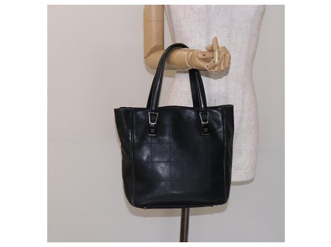 CHANEL Borsa Choco Bar COCO Mark in tela nera e argento CC Auth BA5420 Nero - vista 22