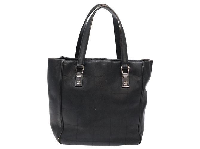 CHANEL Borsa Choco Bar COCO Mark in tela nera e argento CC Auth BA5420 Nero - vista 3