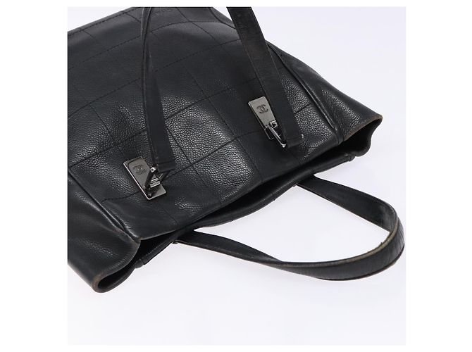CHANEL Borsa Choco Bar COCO Mark in tela nera e argento CC Auth BA5420 Nero - vista 6