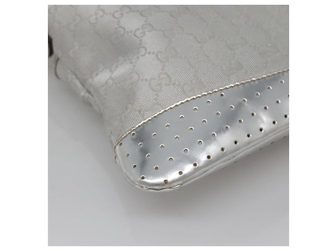 Borsa a Spalla GG Canvas Gucci Argento 145857 Auth ti3396 - vista 13