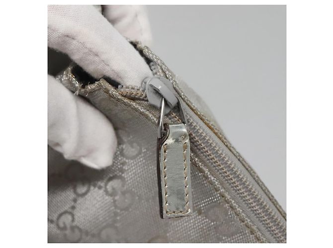 Borsa a Spalla GG Canvas Gucci Argento 145857 Auth ti3396 - vista 14